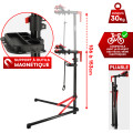 Support de réparation pour vélo - Tête de serrage rapide - Rotation 360° - Pied atelier vélo - 3 Outils de nettoyage