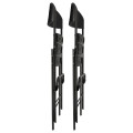 Lot de deux chaises de bar pliantes noires - Ht 120cm - Chaises hautes pliantes - Cadre en acier - avec dossier et repose pied