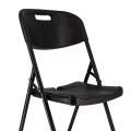 Lot de deux chaises de bar pliantes noires - Ht 120cm - Chaises hautes pliantes - Cadre en acier - avec dossier et repose pied