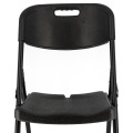 Lot de deux chaises de bar pliantes noires - Ht 120cm - Chaises hautes pliantes - Cadre en acier - avec dossier et repose pied