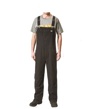 Combinaison De Travail À Bretelles – Caterpillar Elemental Noir – 60% Coton – Genoux Renforcés – Compatible Genouillères