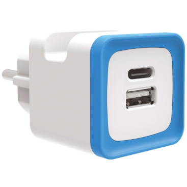 Prise Murale Double USB A & Type C – 3.4A – GEFOM – Charge Rapide avec Support Intégré – 24V