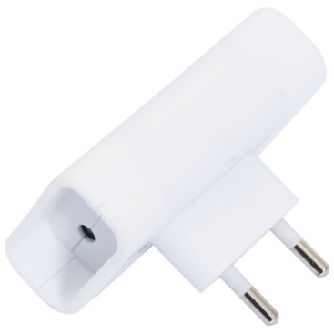 Biplite 6A Latérale Blanche – GEFOLEC – Double Prise Électrique Compacte – 2 Sorties – 230V