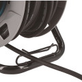 Enrouleur chantier 25 mètres - Guide câble - Section 3G1,5mm2 - 4 prises avec clapet - IP44 - Poignée