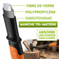 3 Fendeurs de bûches acier forgé manche trimatière - Hache 36cm et 87cm - Hache de fendage 91cm - 4.6kg - Poignée ergonomique