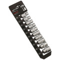 Jeu de 10 douilles 6 pans - Carré 1/2 - Acier Chrome-Vanadium - Longueur 38 mm