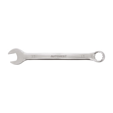Clé mixte, acier au chrome vanadium, satinée, diamètre 15 mm - AUTOBEST