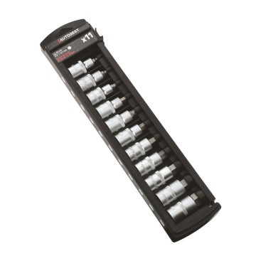 Jeux de 11 douilles BTR - carré 1/2 - Empreinte 6 pans - Acier au Chrome-Vanadium - Longueur 55mm