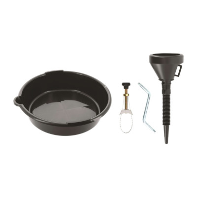 Kit vidange voiture - Bac - Entonnoir - Clé filtre - Clé de vidange