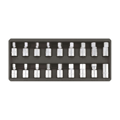 coffret 18 embouts de vidange - carré 3/8"