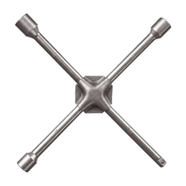 Clé en croix fixe renforcée métal satiné, douille de 1,7, 1,9, 2,1 cm. - AUTOBEST