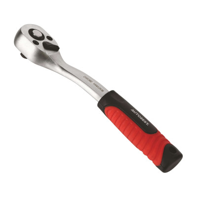 Cliquet réversible 1/4, longueur 125 mm, CV, satiné,manche ergonomique 72 dents - AUTOBEST