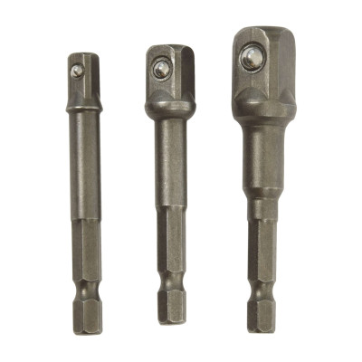 Jeu de 3 adaptateurs porte douille - tournevis porte-embout ou une perceuse visseuse - douille 1/4”, 1/2” ou 3/8” 