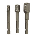 Jeu de 3 adaptateurs porte douille - tournevis porte-embout ou une perceuse visseuse - douille 1/4”, 1/2” ou 3/8” 