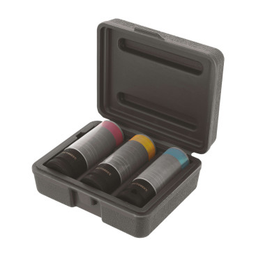 Coffret de 3 douilles pour jante alu - Avec protection 