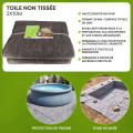 Toile non tissé protection des sols - 400 gr/m2 - 2x10m - Protection UV et perméable - Feutre géotextile pour Piscine et Bassin