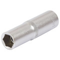 Douille longue 14 mm, acier au chrome vanadium, satinée, 6 pans,carré 1/2 - 12,7 mm - AUTOBEST