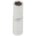 Douille longue 14 mm, acier au chrome vanadium, satinée, 6 pans,carré 1/2 - 12,7 mm - AUTOBEST