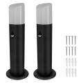 2 bornes éclairage extérieur avec détecteur de mouvement - Ht 45cm - Aluminium - étanche IP54 - pour ampoule E27 - Potelets
