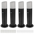 4 bornes éclairage extérieur avec détecteur de mouvement - Ht 45cm - Aluminium - étanche IP54 - pour ampoule E27 - Potelets
