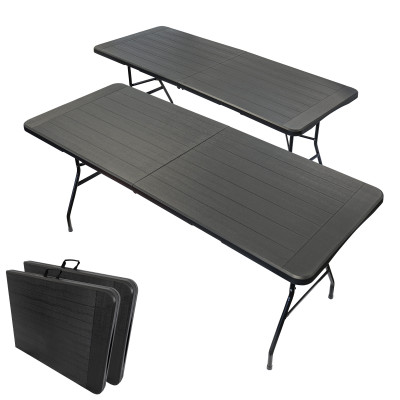 Lot de 2 tables noires effet bois