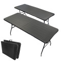 Lot de 2 tables noires effet bois