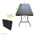 Lot de 2 tables noires effet bois
