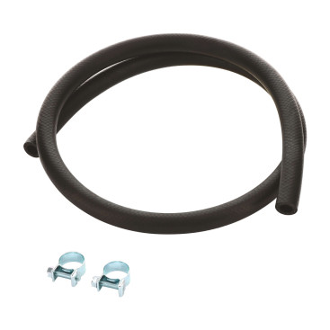 Durite carburant et colliers 10mm longueur 1 mètre - caoutchouc renforcé avec tresse textile 
