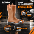 Botte de sécurité fourrée – Embout acier – S5 - Marron
