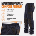 Pantalon de travail stretch avec poches genouillères - Marine 