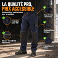 Pantalon de travail stretch avec poches genouillères - Marine 